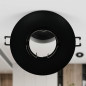 Anel de embutir circular inclinável preto de 110 mm | Anel para holofote embutido