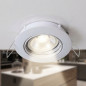 Aro de Empotrar Circular Basculante Blanco 83 x 83 mm | Aro para Foco Empotrable Aro de Empotrar Circular Basculante Blanco 83 x 83 mm | Aro para Foco Empotrable