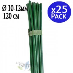 25 x Tuteur en bambou plastifié 120 cm, 10-12 mm, Tubes en Bambou pour Plantes et Arbres, Baguettes de bambou, Canne de bambou