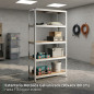 Estantería Metálica 5 Estantes Galvanizada 90x40x180 cm | 175 kg por Estante | Baldas MDF