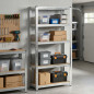 Étagère métallique à 5 niveaux, 70 x 30 x 150 cm | Galvanisée | Charge maximale : 150 kg par niveau | Étagères en MDF Étagère métallique à 5 niveaux, 70 x 30 x 150 cm | Galvanisée | Charge maximale : 150 kg par niveau | Étagères en MDF