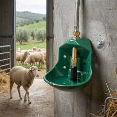 Painted aluminum sheep pusher drinker 19 x 18 x 24 cm
