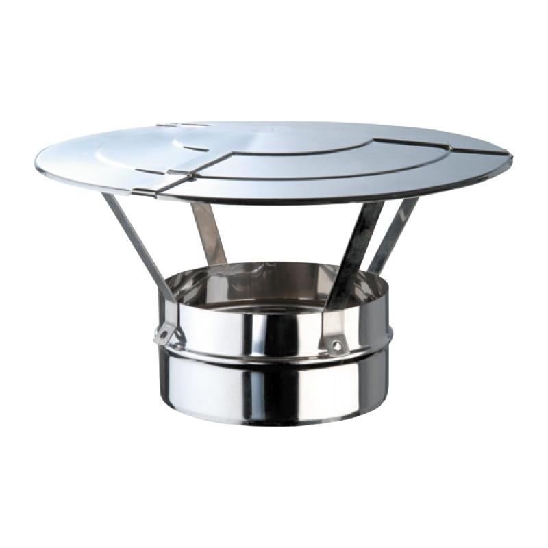 Single Wall Stainless Steel Chimney Cap 130 mm | Smoke Evacuation for Pellet Stoves and Fireplaces