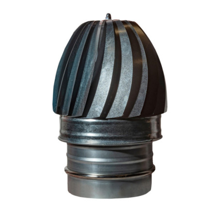 Chapeau de cheminée galvanisé à simple paroi 130 mm | Évacuation des fumées pour poêles à granulés et cheminées