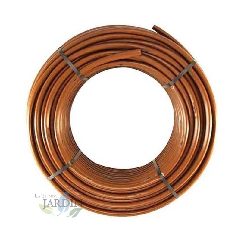 Tuyau arrosage autorégulant 16mm à 40cm de distance par goutteur, marron 100 mètres Tuyau arrosage autorégulant 16mm à 40cm de distance par goutteur, marron 100 mètres