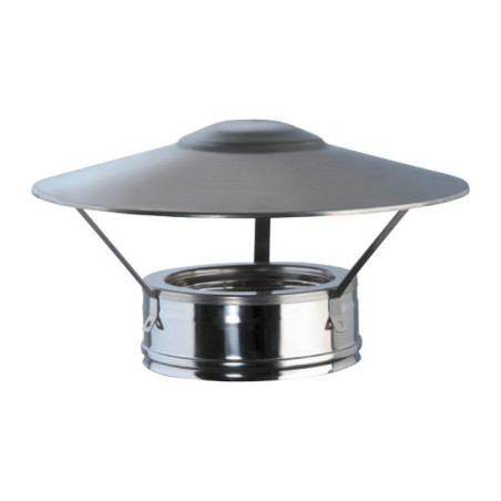 Chapeau de cheminée double paroi en acier inoxydable 80 mm | Évacuation des fumées pour poêles à granulés et cheminées