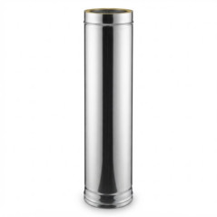 Tuyau double paroi en acier inoxydable 80 mm 1 m | Évacuation des gaz de combustion pour poêles à granulés et cheminées