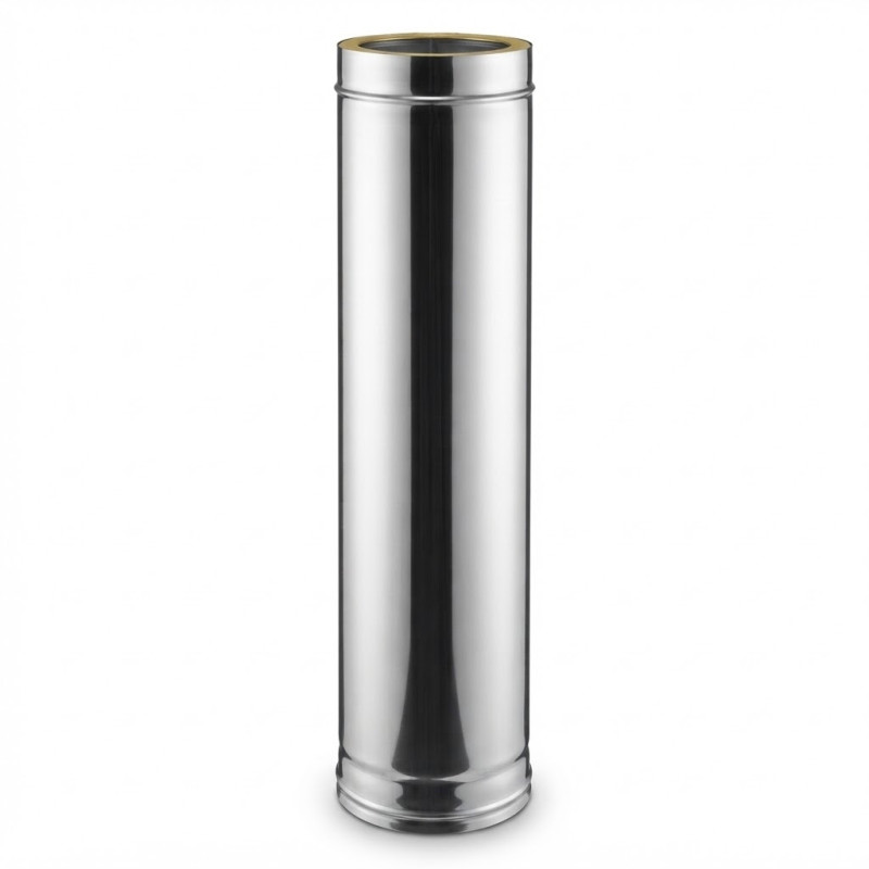 Tubo Inox Doble Pared 80 mm 1 m | Evacuación de Humos para Estufas de Pellet y Chimeneas