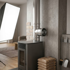 Te Inox Simple Pared 80 mm | Evacuación de Humos para Estufas de Pellet y Chimeneas