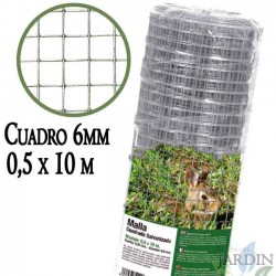 Tela metálica galvanizada de 0,50 x 10 m, com malha de 6 mm | Tela metálica galvanizada | Cerca para animais | Tela quadrada