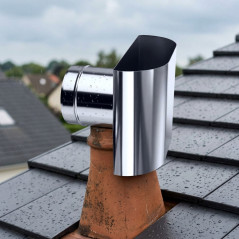 Cappello per camino a parete singola in acciaio inox da 80 mm | Aspirazione fumi per stufe a pellet e caminetti