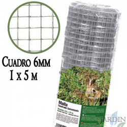 Malla de Alambre 1x5 m cuadros 6mm | Malla Metálica Galvanizada | Malla para Animales | Malla Acero inoxidable cuadrada