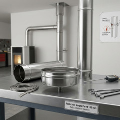 Tappo a parete singola in acciaio inox da 130 mm | Aspirazione fumi per stufe a pellet e caminetti