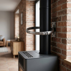 Abrazadera Inox Simple Pared 130 mm | Fijación para Tubos de Estufas de Pellet y Chimeneas
