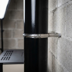 Morsetto a parete singola in acciaio inox da 130 mm | Fissaggio per stufe a pellet e canne fumarie