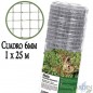 Malla metalica galvanizada antitorsion 1 x 25 m, cuadros 6mm para cercados, granjas, animales