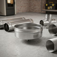Single Wall Stainless Steel Plug 80 mm | Flue Gas Evacuation for Pellet Stoves and Fireplaces