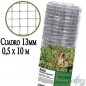 Tela de arame 0,50 x 10 m quadrada 13 mm | Tela de arame galvanizado | Rede para animais | Tela quadrada de aço inoxidável