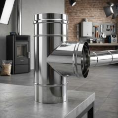 Te Inox Simple Pared 130 mm | Evacuación de Humos para Estufas de Pellet y Chimeneas