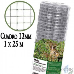 Metallgitter 1 x 25 m, Quadrate 13 mm. Verzinkter Drahtzaun.
