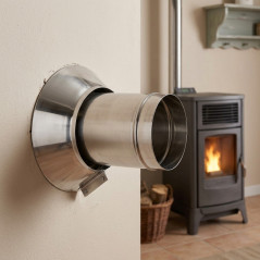 Rosace double paroi en acier inoxydable 200 mm | Évacuation des gaz de combustion pour poêles à granulés et cheminées