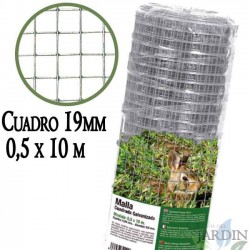 Rete metallica 0,50 x 10 m, maglie quadrate da 19 mm | Rete metallica zincata | Recinzione per animali | Rete quadrata in acciai