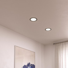 Luminária de embutir LED circular preta de 12 cm | 6W CCT