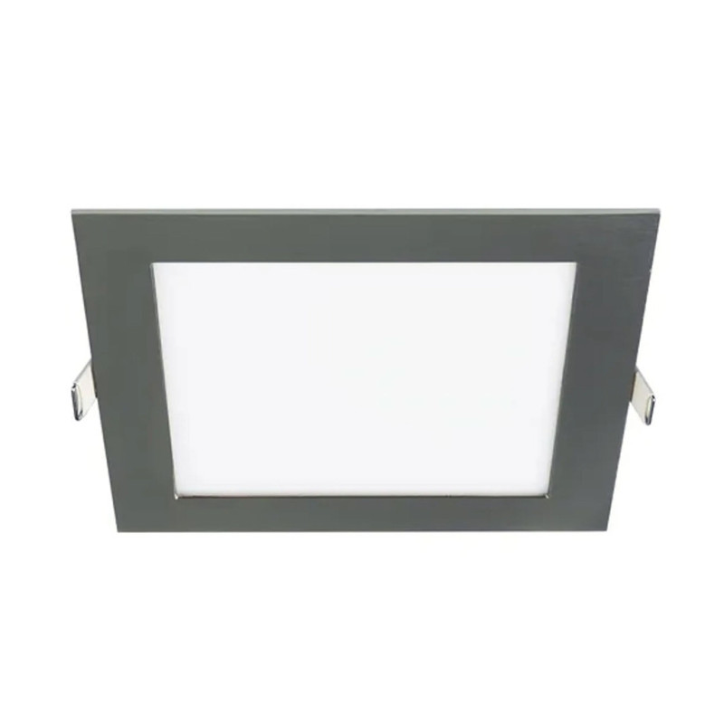Luminária de embutir LED quadrada, cinza, 17 x 17 cm | Spot LED CCT de 12 W
