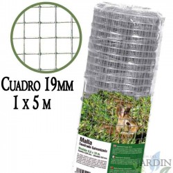 Rete metallica 1 x 5 m, maglie 19 mm | Rete metallica zincata | Recinzione per animali | Rete quadrata in acciaio inox