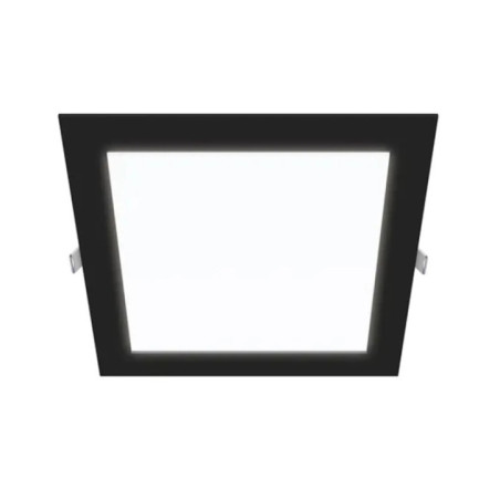 Luminária de embutir quadrada de LED, preta, 22,5 x 22,5 cm | Spot de LED CCT de 18 W