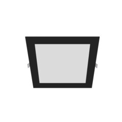 Luminária de embutir quadrada de LED, preta, 22,5 x 22,5 cm | Spot de LED CCT de 18 W
