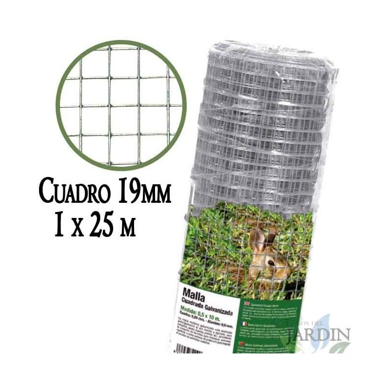 Wire mesh, 19mm square. Galvanized fence, 1 x 25 meters.