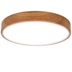 Plafonnier LED circulaire 33 cm 18 W 1350 lm | Bordure en bois | Lampe de plafond LED