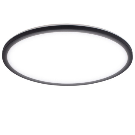 Luminária de teto circular LED de 40 cm, 25 W, 2700 lúmens | Borda preta | Lâmpada de teto LED