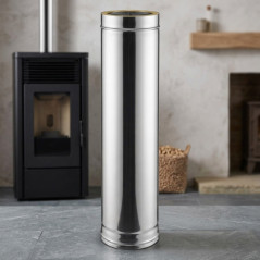 Tubo Inox Doble Pared 200 mm 50 cm | Evacuación de Humos para Estufas de Pellet y Chimeneas