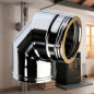Gomito a doppia parete in acciaio inox a 90° da 200 mm | Aspirazione fumi per stufe a pellet e caminetti