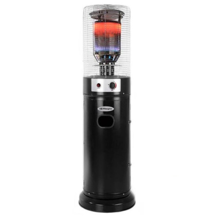 Aquecedor a gás externo ajustável Orbegozo, aquecedor a gás de pátio preto de 20 m2, aquecedor a gás butano e propano
