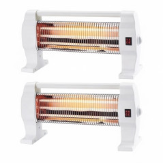 Chauffage à quartz à 3 niveaux de puissance (400-800-1200 W) | 2 résistances à tubes de quartz | Radiateur avec protection anti-