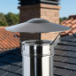 Tampa de chaminé de aço inoxidável com parede dupla de 150 mm | Evacuação de fumaça para fogões a pellets e lareiras Tampa de chaminé de aço inoxidável com parede dupla de 150 mm | Evacuação de fumaça para fogões a pellets e lareiras