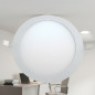 Luminária de embutir circular LED branca de 22 cm | Refletor LED de 20 W, branco frio