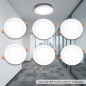 6 faretti LED circolari da incasso bianchi da 22 cm | Faretto LED 18 W a luce fredda