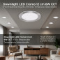 Luminária de embutir LED circular cromada de 12 cm | 6W CCT Luminária de embutir LED circular cromada de 12 cm | 6W CCT