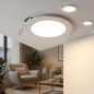 Luminária de embutir circular LED, branca, 16,5 cm | Refletor LED de 12 W, branco quente