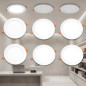6 Downlights LED Empotrables Circulares Blancos 22 cm | Foco LED 18 W Luz Fria
