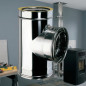 Double-Walled Stainless Steel Tee 150 mm | Flue Gas Evacuation for Pellet Stoves and Fireplaces Double-Walled Stainless Steel Tee 150 mm | Flue Gas Evacuation for Pellet Stoves and Fireplaces