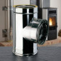 Raccordo a T a doppia parete in acciaio inox da 80 mm | Aspirazione fumi per stufe e caminetti a pellet Raccordo a T a doppia parete in acciaio inox da 80 mm | Aspirazione fumi per stufe e caminetti a pellet