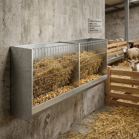 Mangeoire murale pour moutons | 200 x 37 x 64 cm | Convient aux moutons, agneaux et chèvres | Robuste et durable