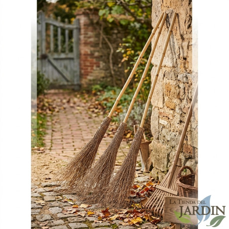 Balai en bambou de 210 cm, Balai d'écurie, Balai de sorcière