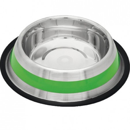 Comedero y Bebedero para Perros y Gatos. Plato Acero Inoxidable con goma antideslizante. Diferentes medidas