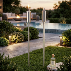 Elegant Stainless Steel torch 115 cm.